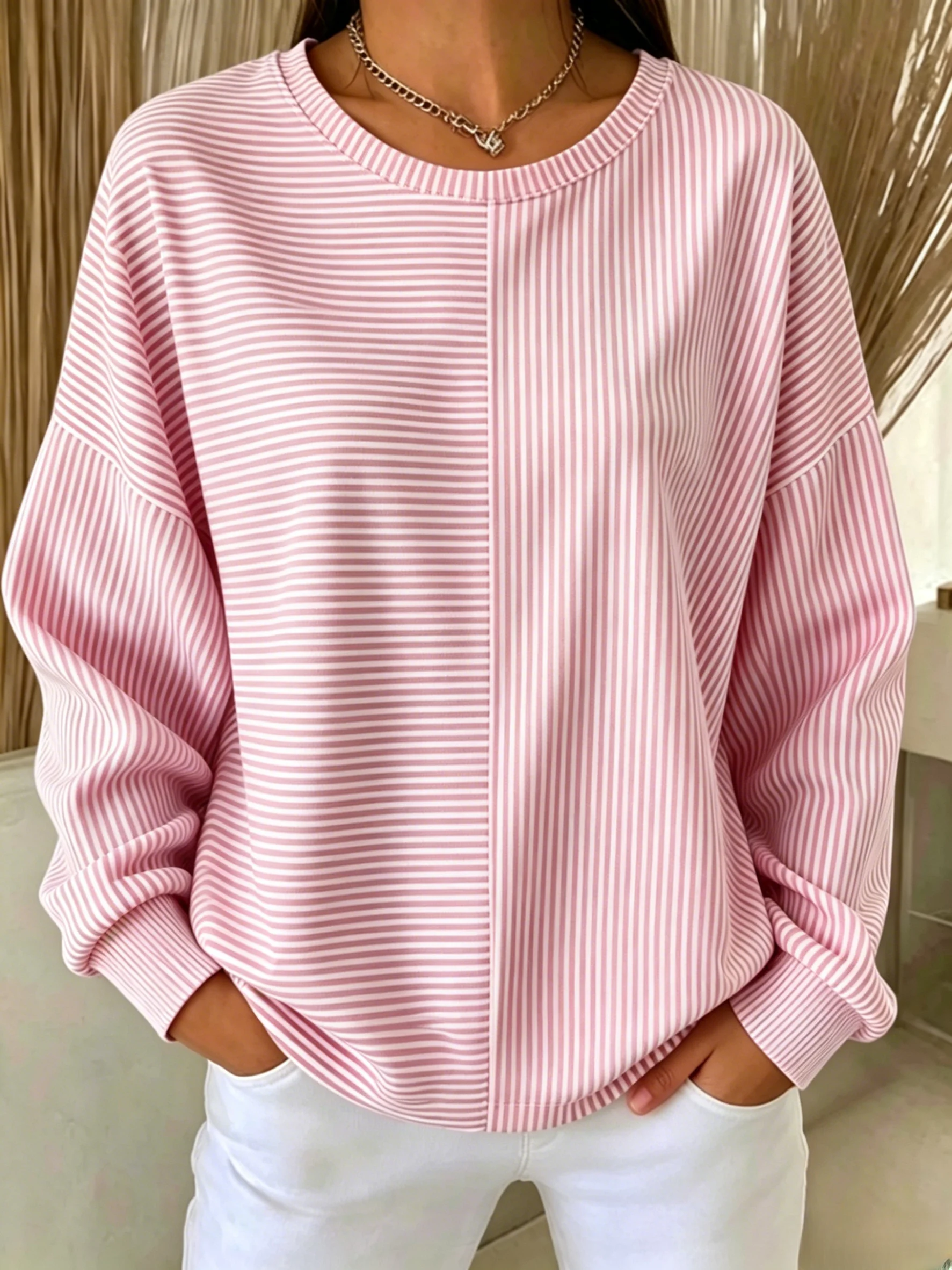 New Arrival 🔥 Women's Casual Loose-Fit Striped Sweatshirt
