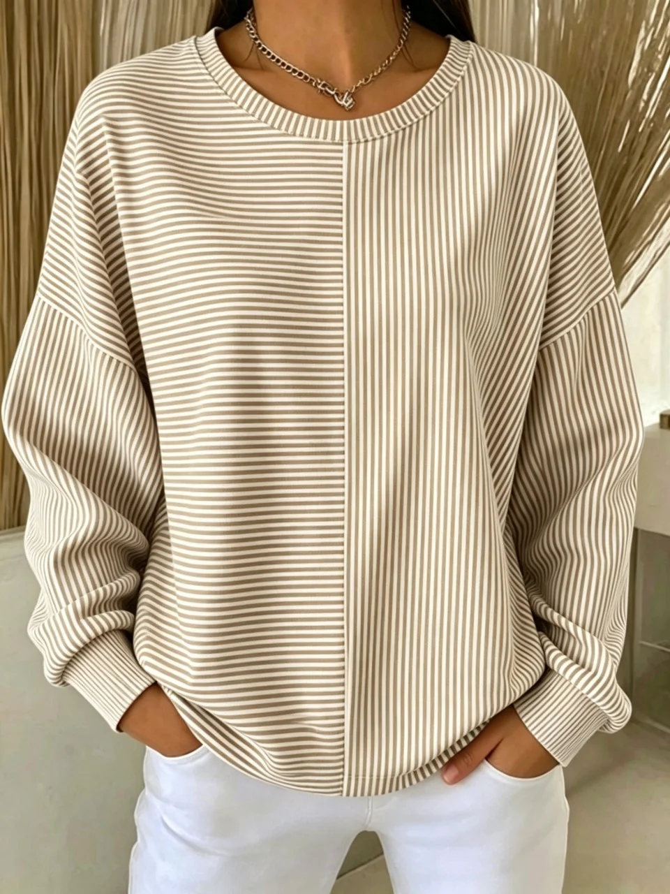 New Arrival 🔥 Women's Casual Loose-Fit Striped Sweatshirt