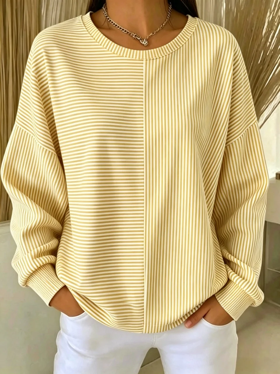 New Arrival 🔥 Women's Casual Loose-Fit Striped Sweatshirt