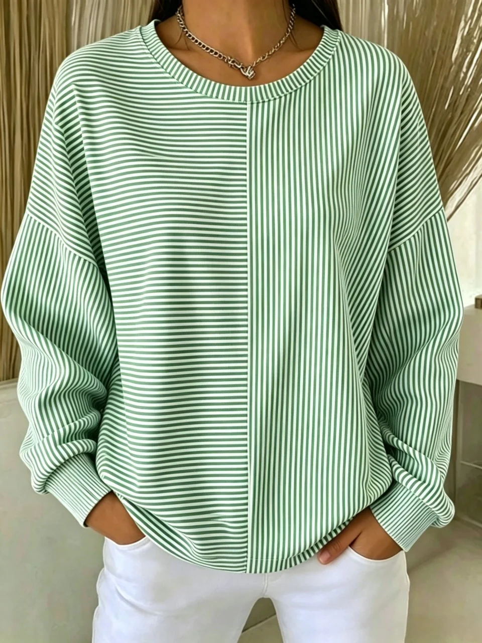 New Arrival 🔥 Women's Casual Loose-Fit Striped Sweatshirt