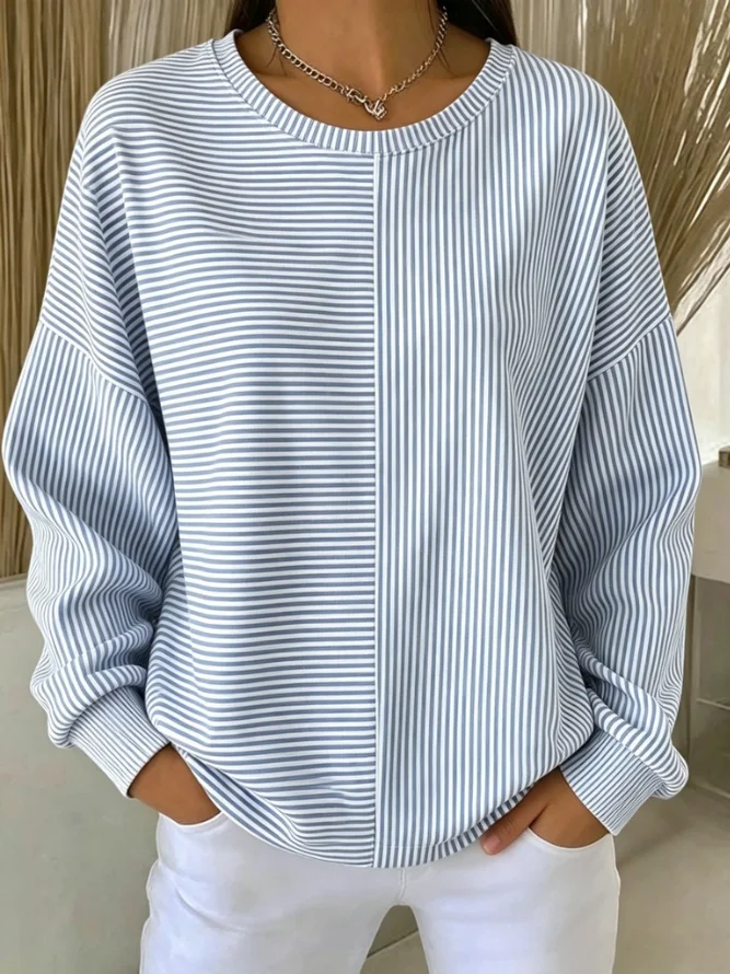 New Arrival 🔥 Women's Casual Loose-Fit Striped Sweatshirt