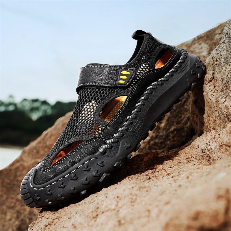⏰Last Day! 60% OFF 🔥Men's Handmade Cowhide Breathable Mesh Sandals