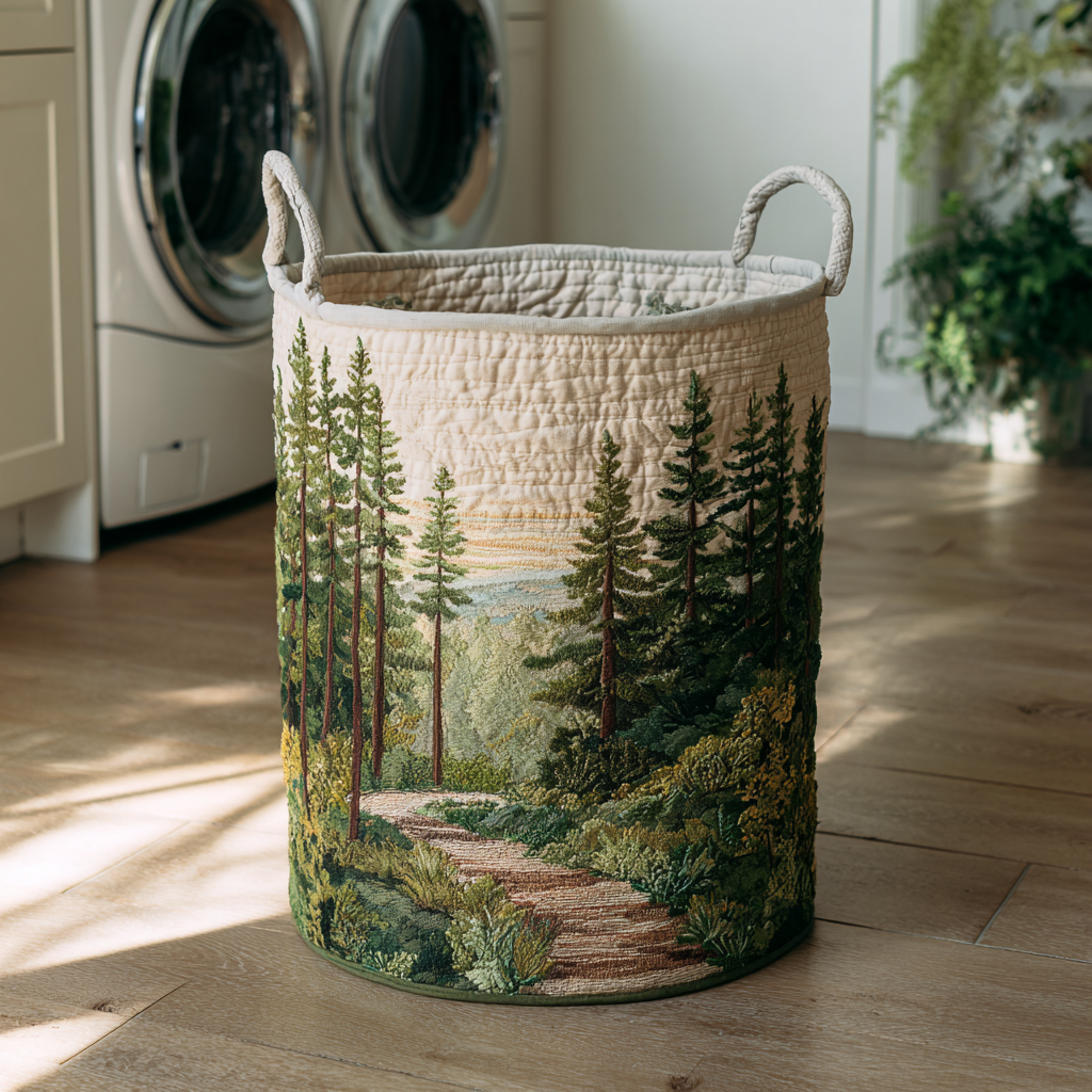 Forest Quilted Laundry Basket NCU0QN056