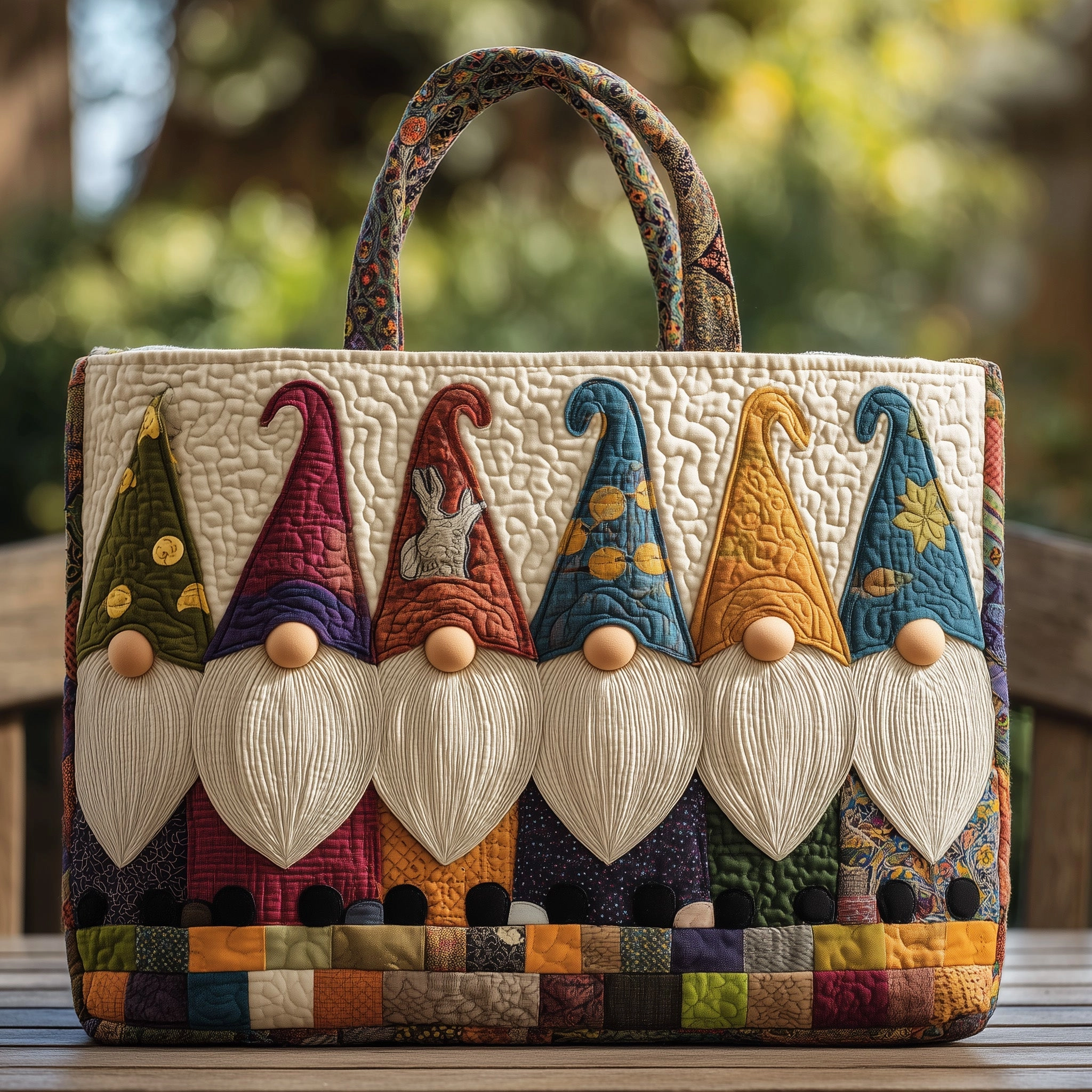 Funky Chicken Quilted Tote Bag