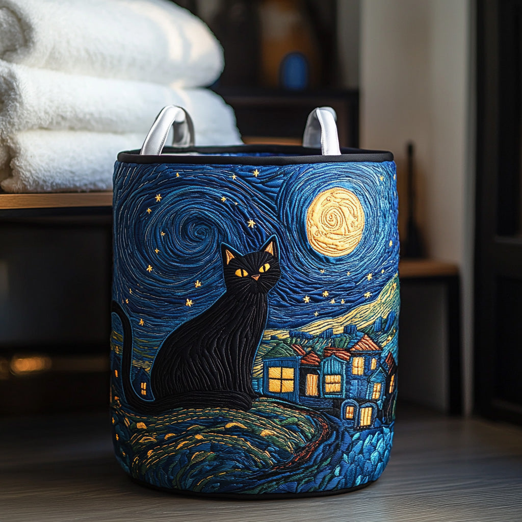 Cat Quilted Laundry Basket NCU0QN041