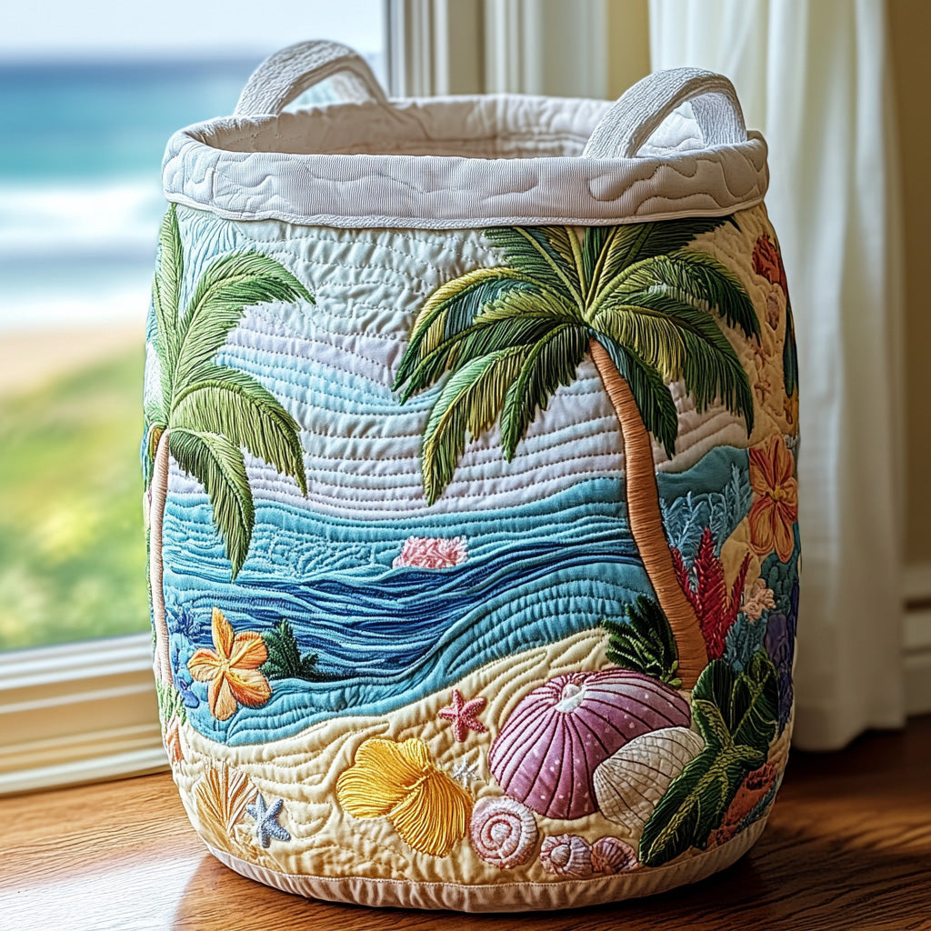 Tropic Haven Quilted Laundry Basket NCU0QN021
