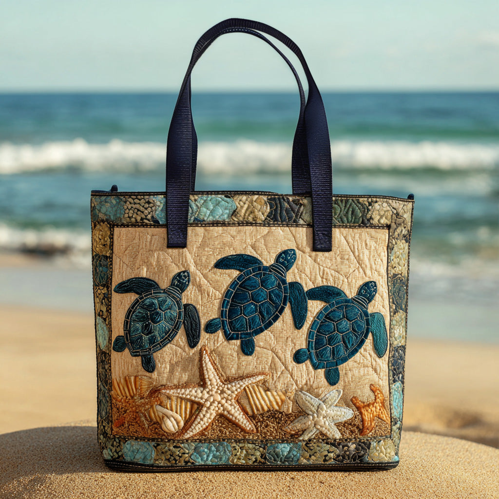 Turtle Quilted Tote Bag NCU0VT203