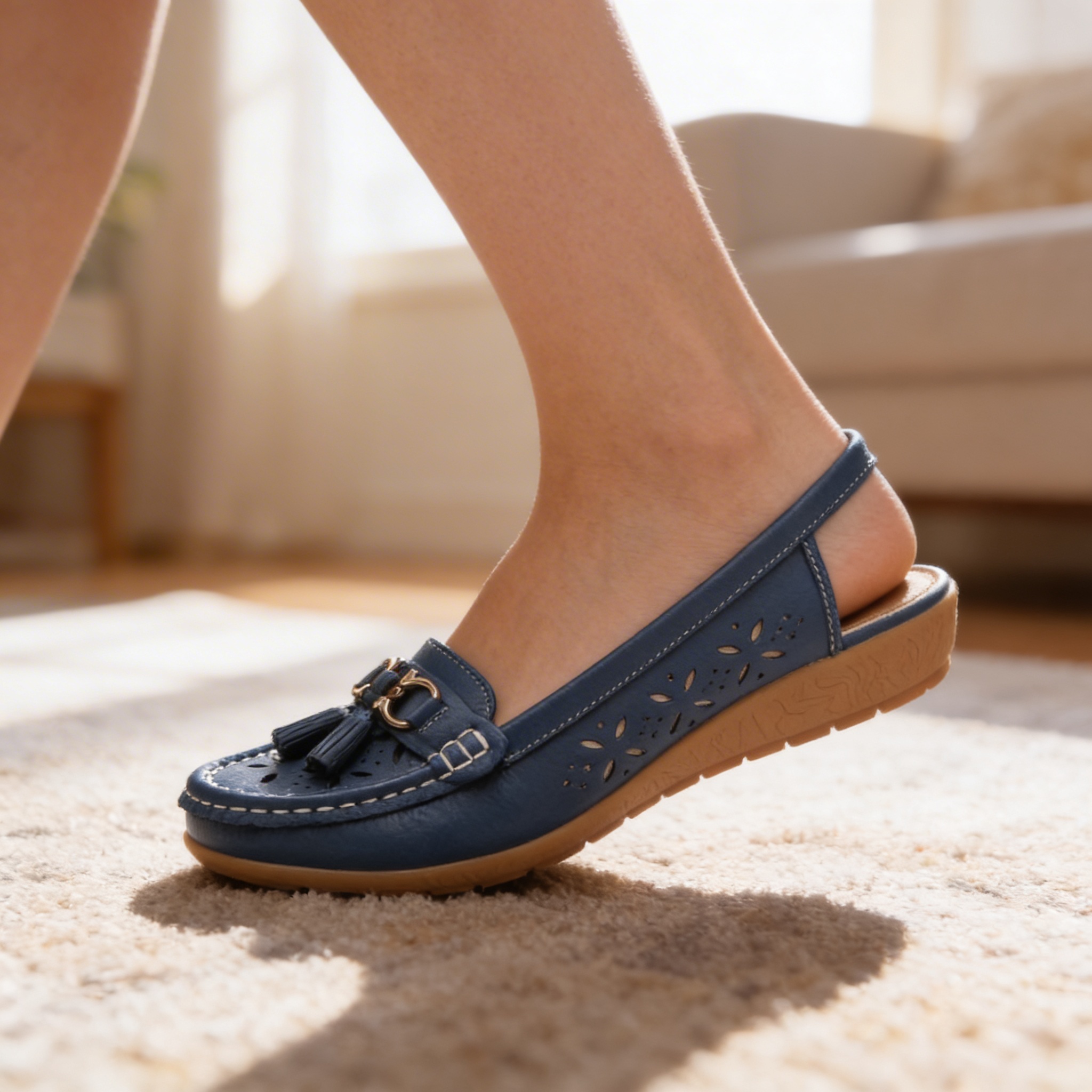 Women's Hollow Soft Leather Breathable Shoes