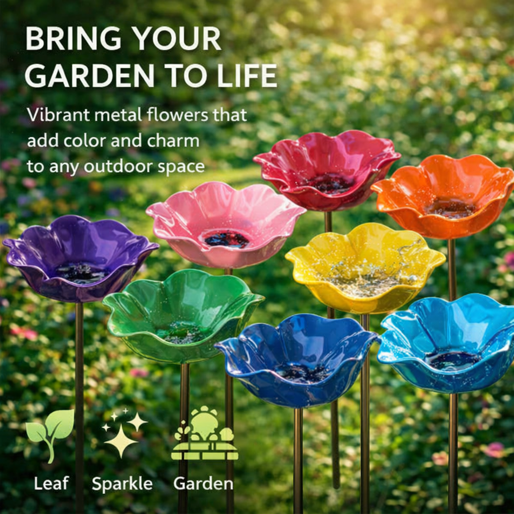 🔥2026 Mother's Day Gifts 50% Off🔥Handmade Metal Flower Garden Stake🐦