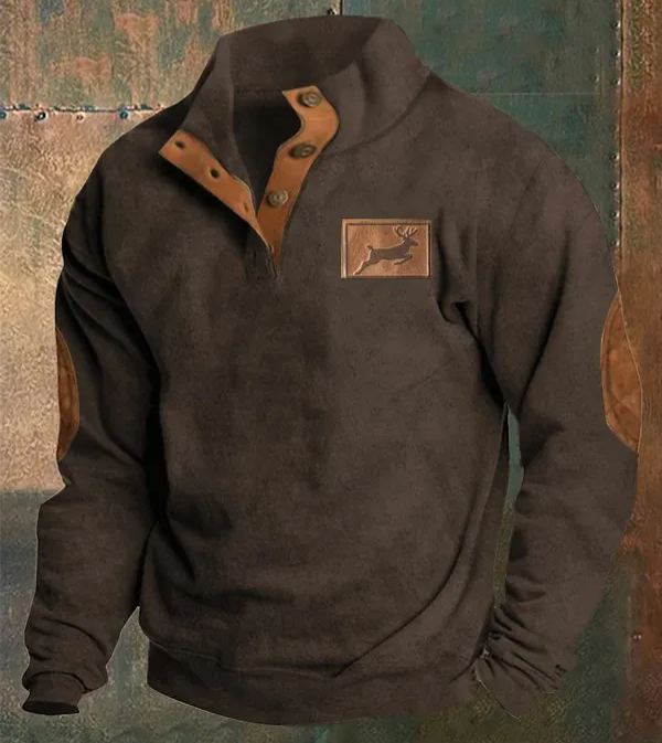 Men's Colorblock Elk Casual Sweatshirt