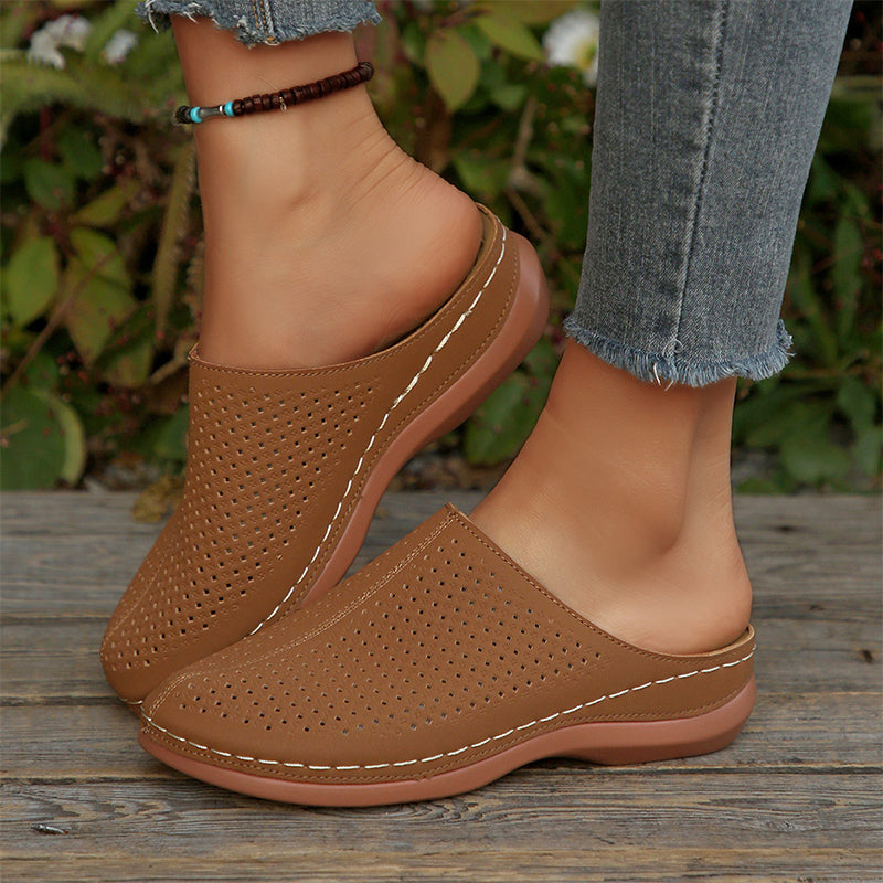 Women's Perforated Slip-On Platform Mules