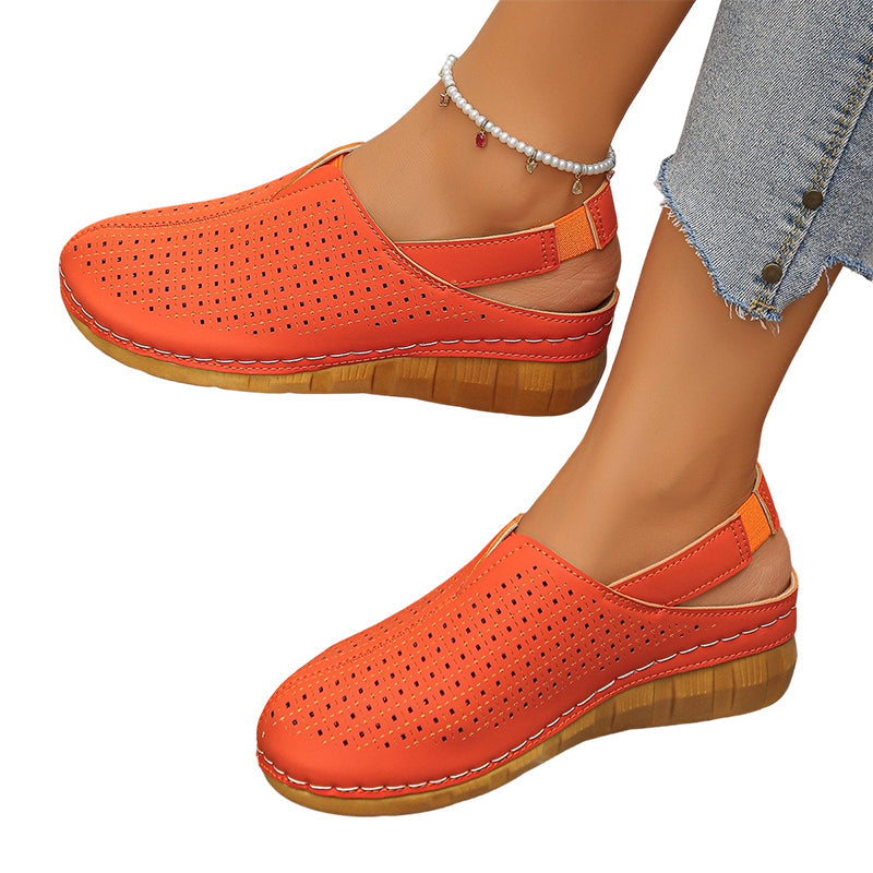 👡Casual perforated wedge-heel slingback sandals for women✨