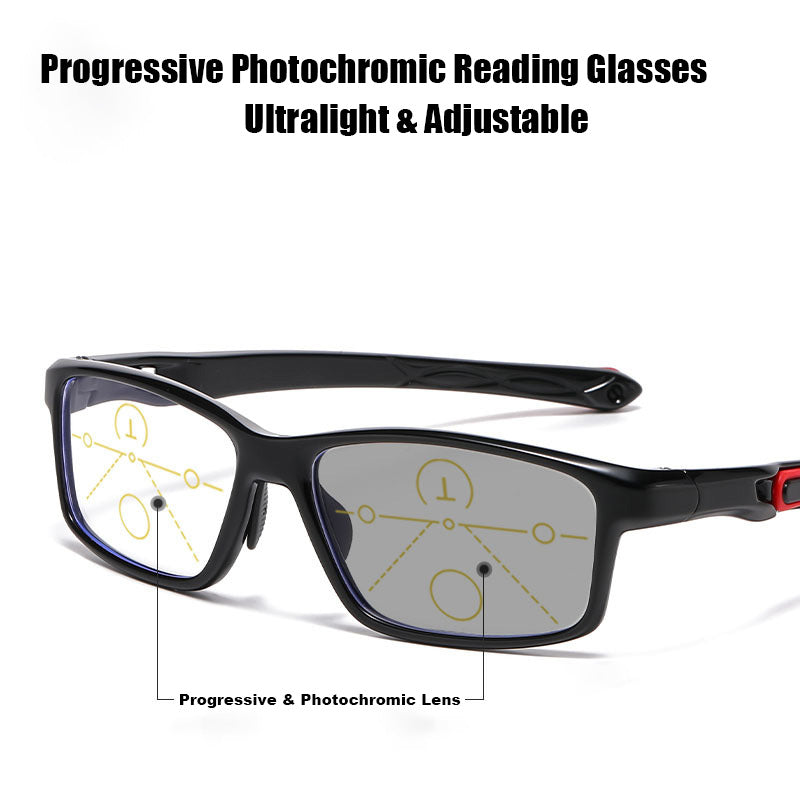 Men’s Progressive Photochromic Reading Glasses – Ultralight & Adjustable - CML81281