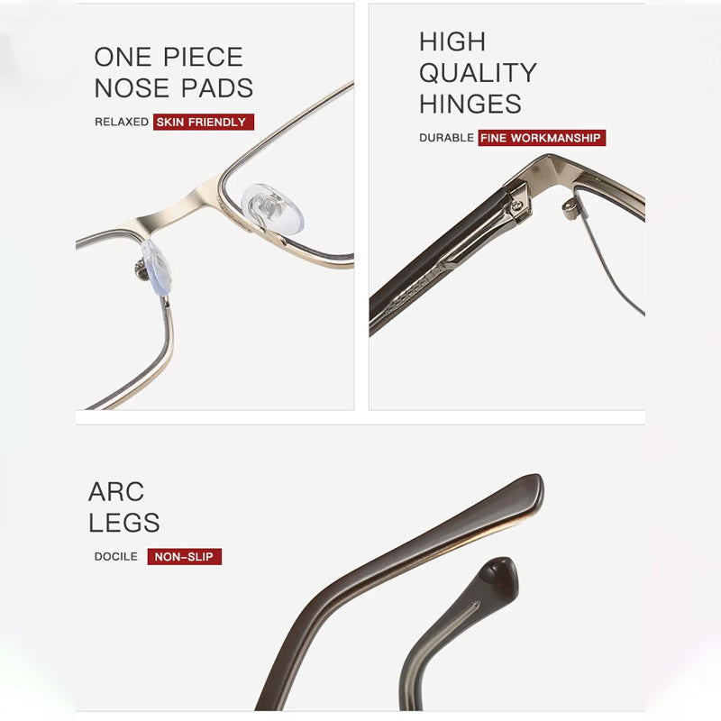 Ultralight Photochromic Progressive Blue Light Blocking Reading Glasses 