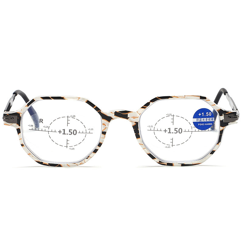 Fashion Retro Ring Focus Hd Anti-Blue Light Reading Glasses - CML2108