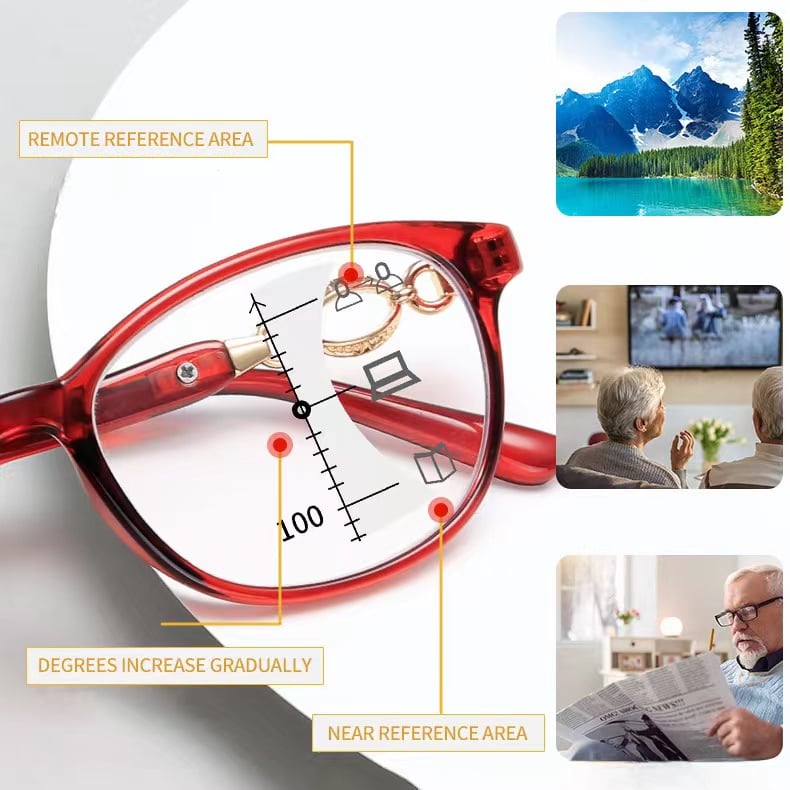 Women's Ultra-Light Progressive Multi-Focus Anti-Blue Presbyopic Glasses