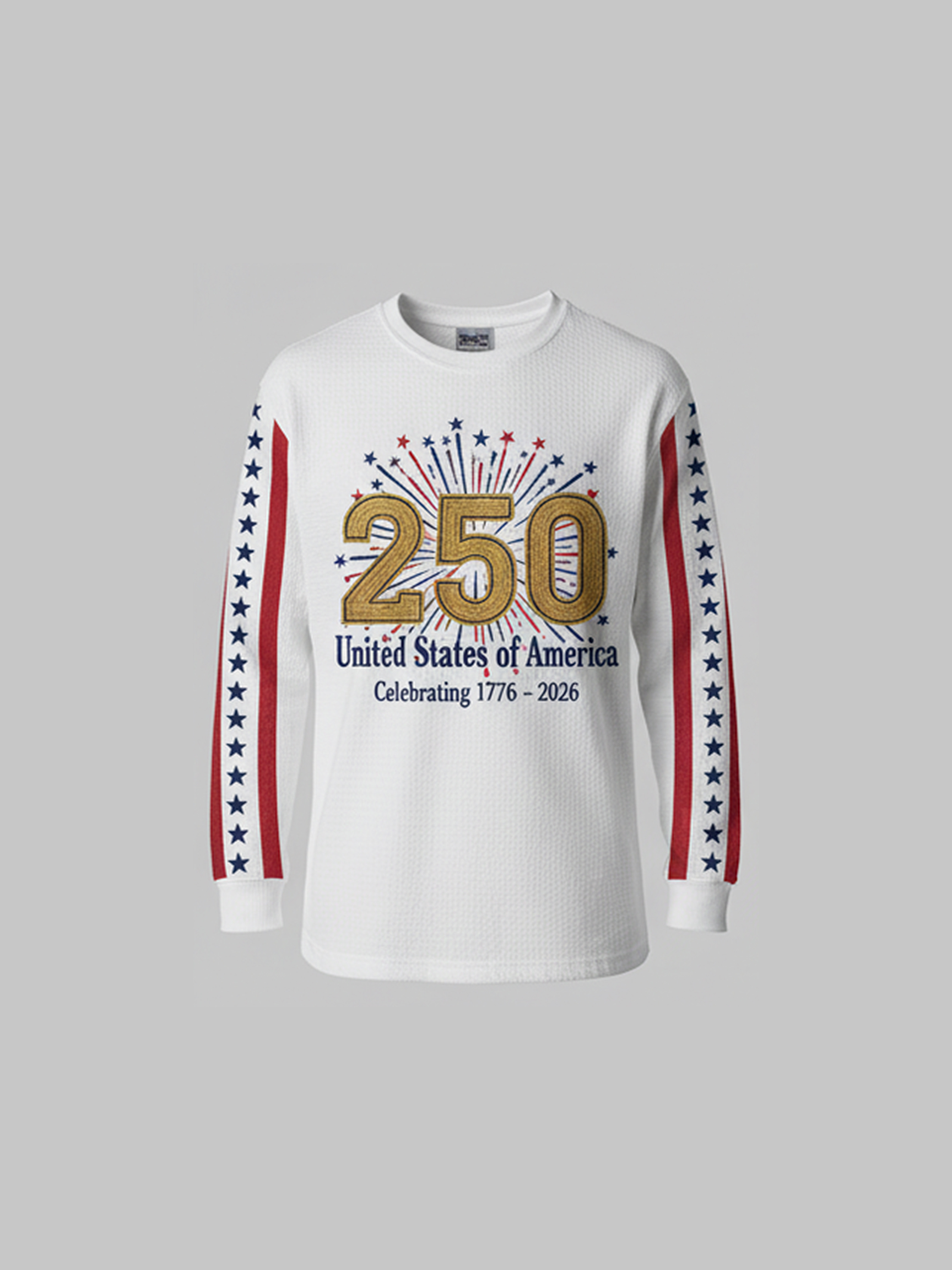 Retro Style 250 Years of America Waffle Knit Tee