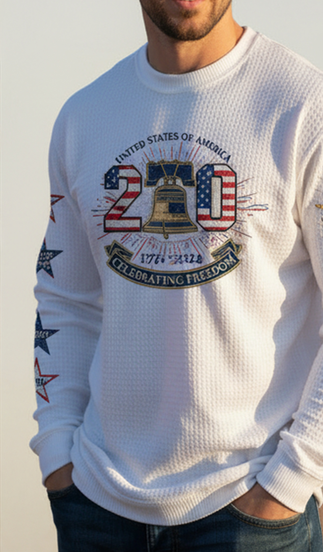 Vintage American Eagle 250th Anniversary Waffle Sweatshirt