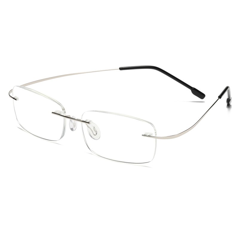Titanium Anti-Blue Light Rimless Reading Glasses