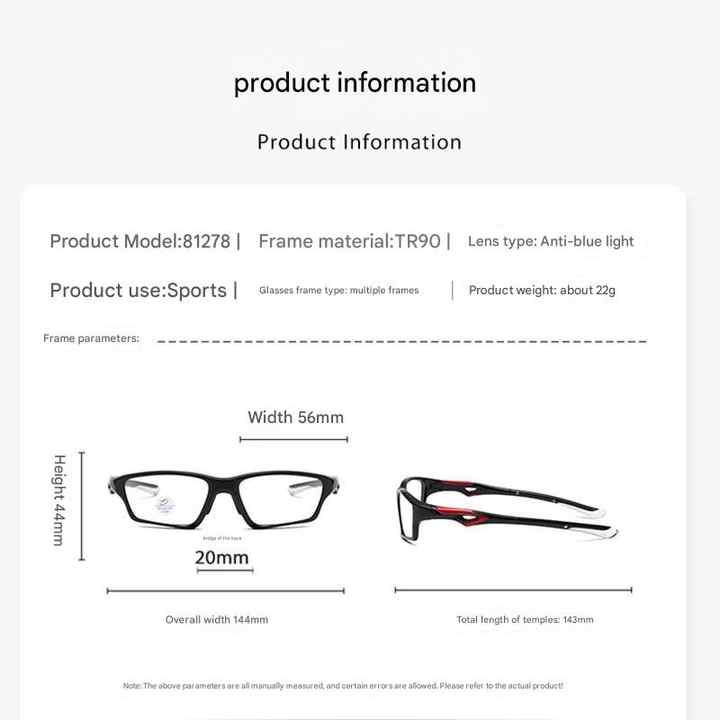 Ultra-light TR90 Multifocal Photochromic Progressive Anti-Blue Light Sport Reading Glasses