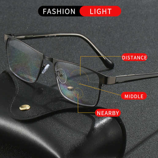 Ultralight Photochromic Progressive Blue Light Blocking Reading Glasses 