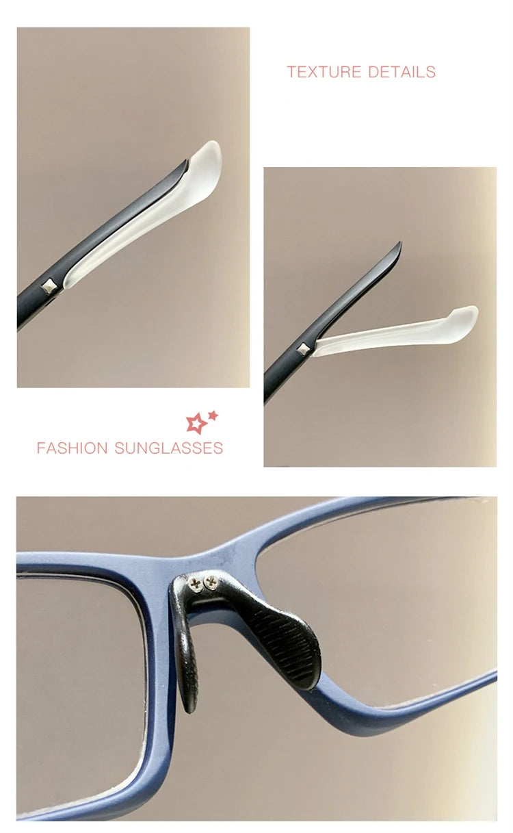 Ultra-light TR90 Multifocal Photochromic Progressive Anti-Blue Light Sport Reading Glasses