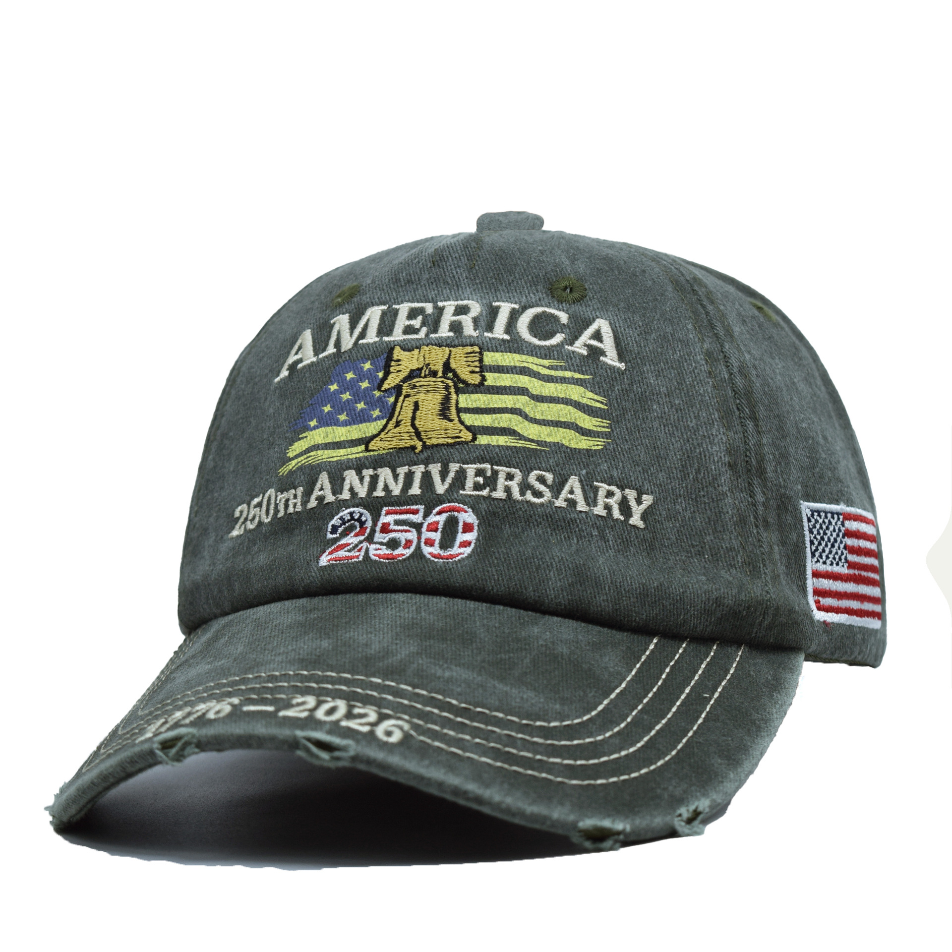 Commemorative embroidered cap inspired by the 250th anniversary of the founding of the United States