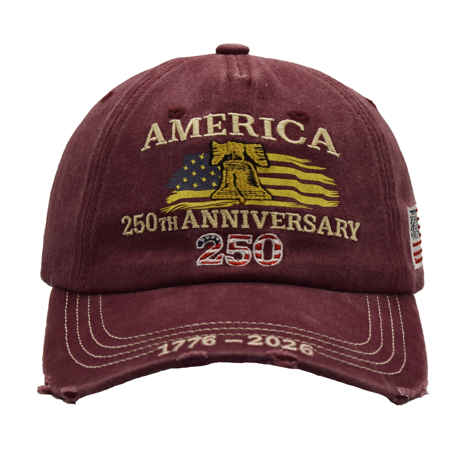 Commemorative embroidered cap inspired by the 250th anniversary of the founding of the United States