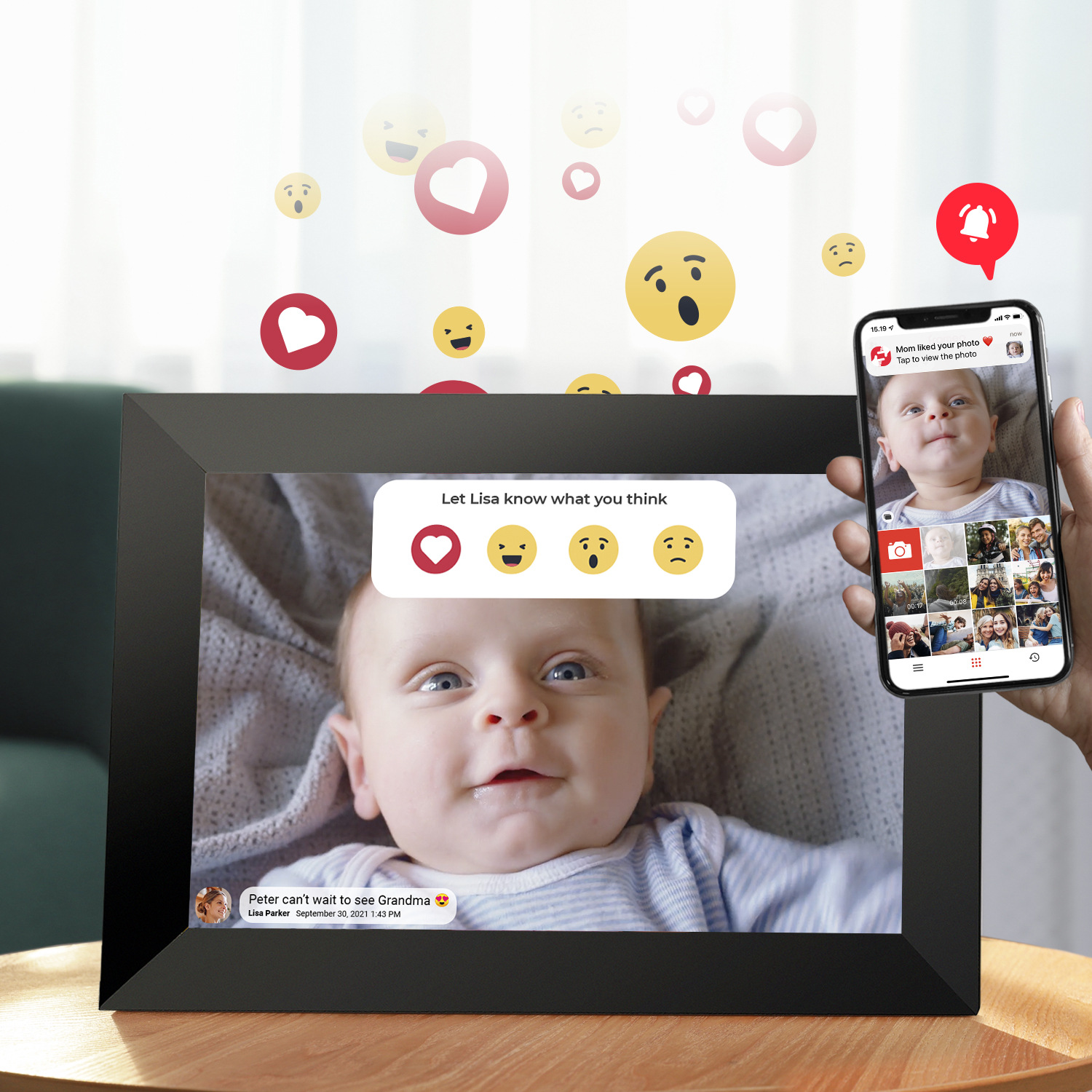 10.1" WiFi Digital Photo Frame – Smart Cloud Photo Album with App Sharing