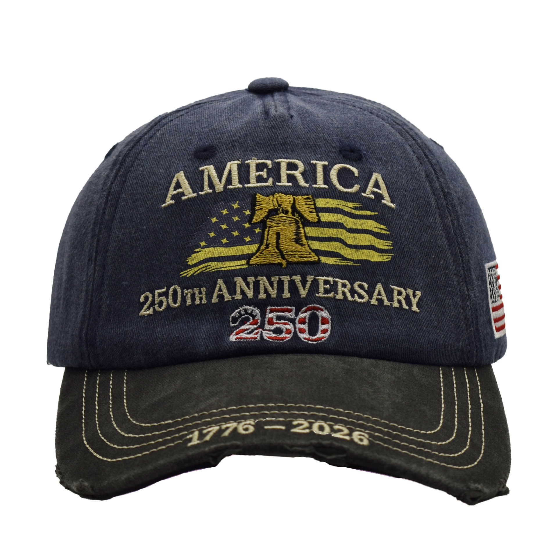 Commemorative embroidered cap inspired by the 250th anniversary of the founding of the United States