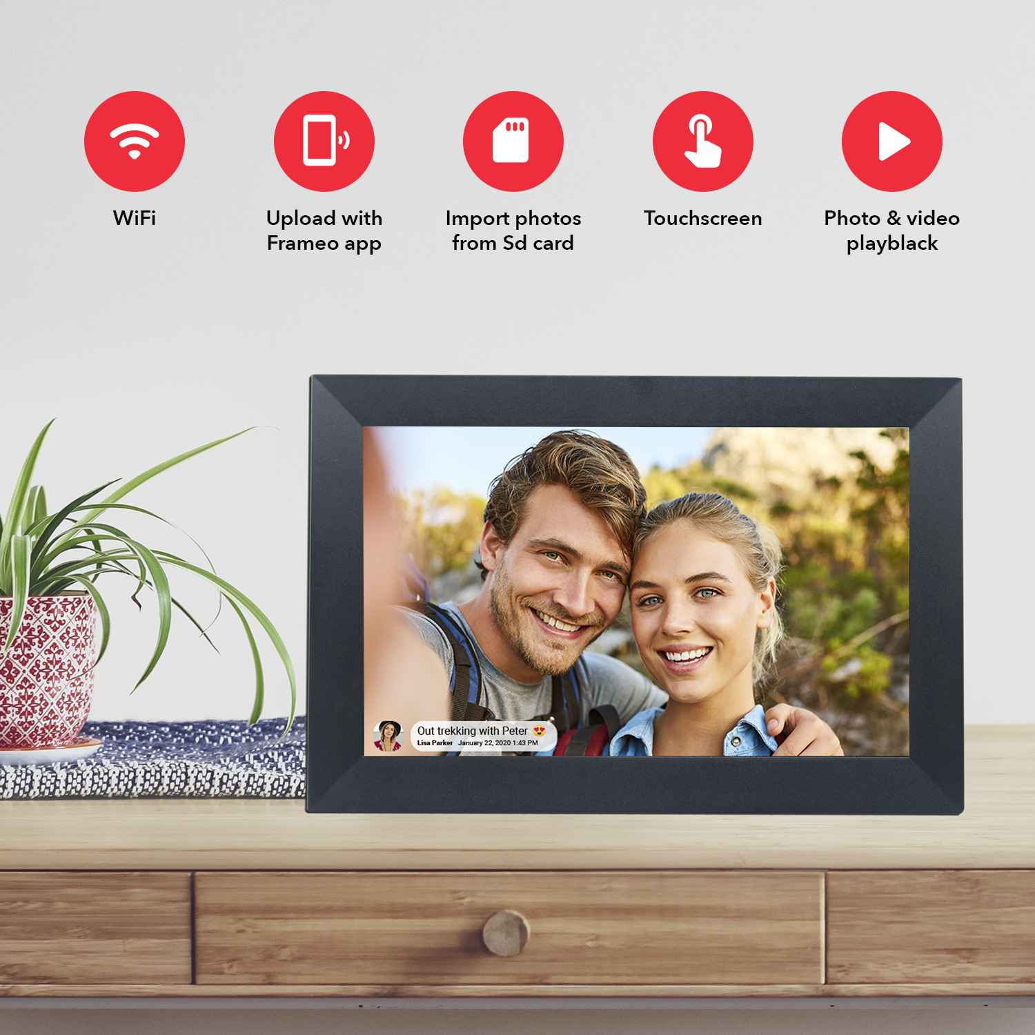 10.1" WiFi Digital Photo Frame – Smart Cloud Photo Album with App Sharing