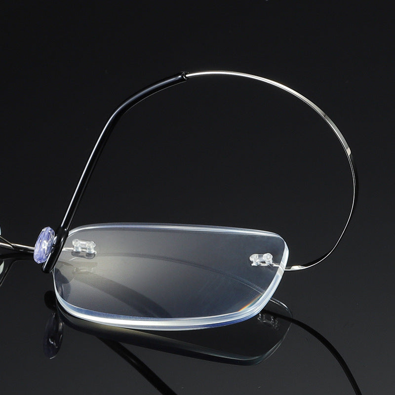 Titanium Anti-Blue Light Rimless Reading Glasses