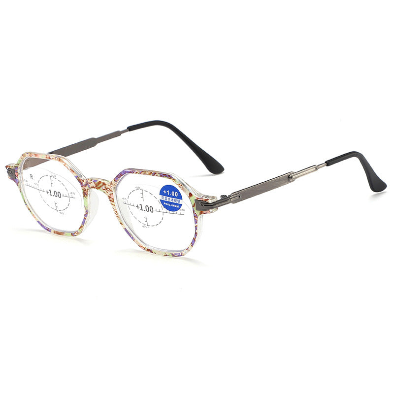 Fashion Retro Ring Focus Hd Anti-Blue Light Reading Glasses - CML2108