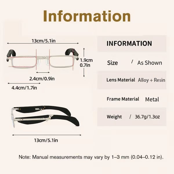 Foldable Anti-Blue Light Reading Glasses with Case