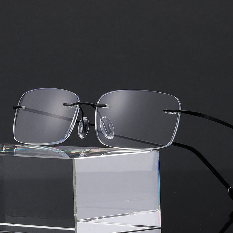 Titanium Anti-Blue Light Rimless Reading Glasses