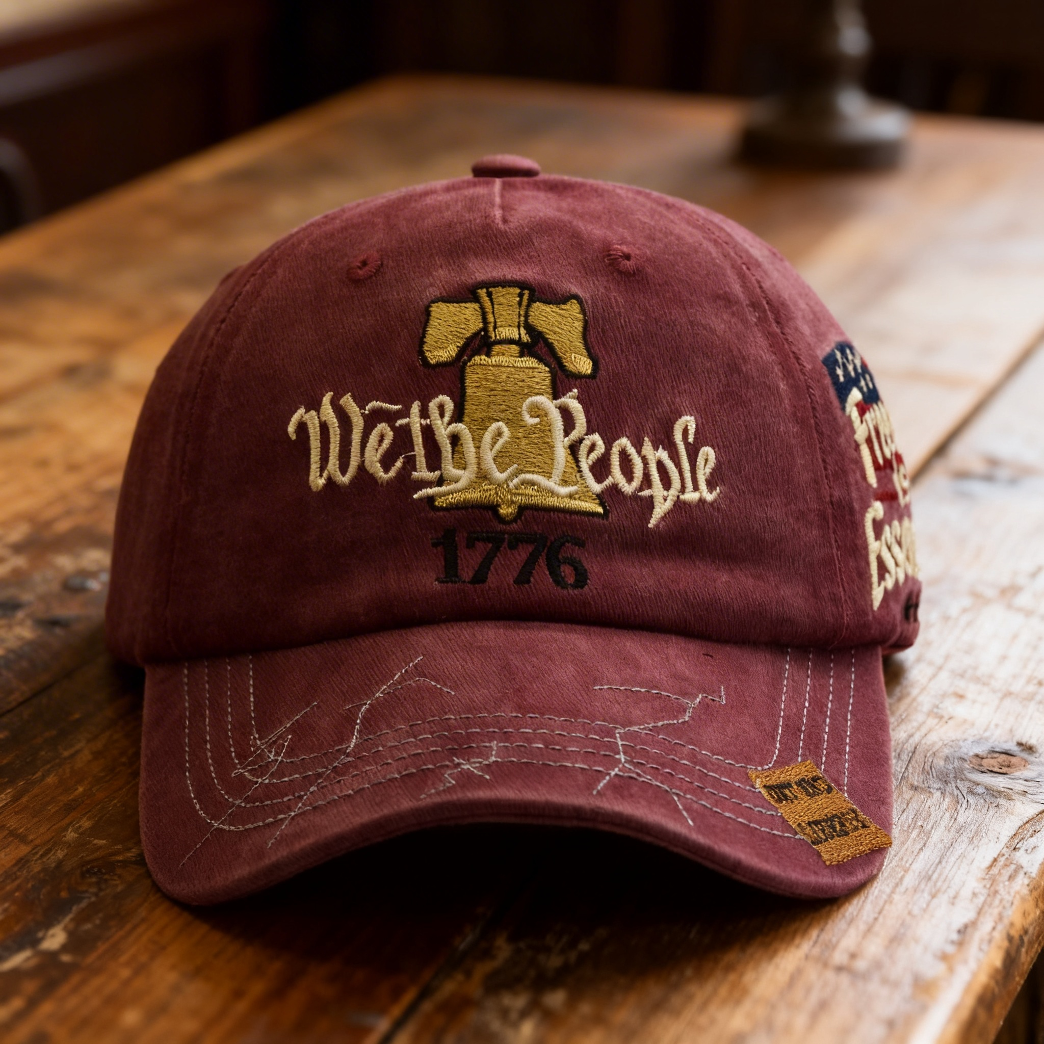 Commemorative embroidered cap inspired by the 250th anniversary of the founding of the United States