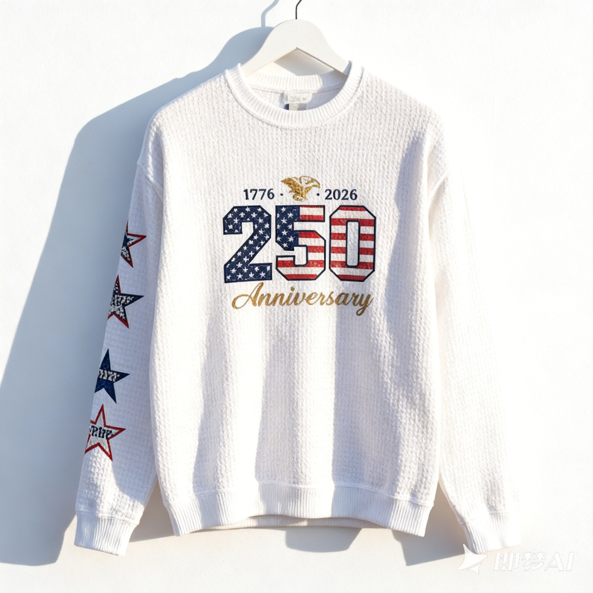 Celebrate 250 Years: USA Eagle & Flag Patriotic Pullover