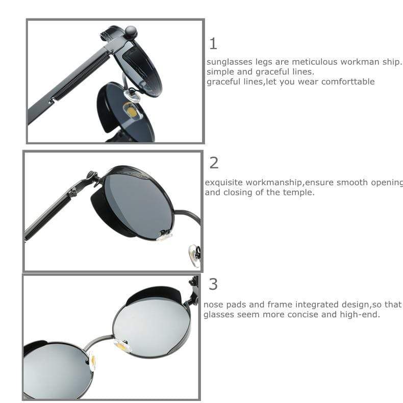 Men Polarized Classic Gothic Steampunk Sunglasses