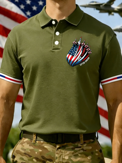 Men's 250th Anniversary Printed Casual Polo Shirt