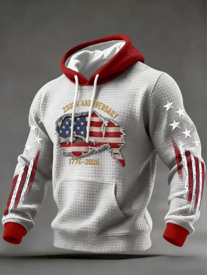 Men’s 250th Anniversary Patriotic Hoodie – USA Flag Graphic Pullover (1776–2026)