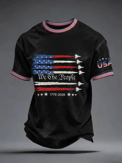 Men's USA 1776-2026 Print Casual T-Shirt