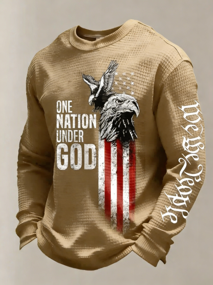 Men's Retro Faith Printed Casual Long-Sleeved Top