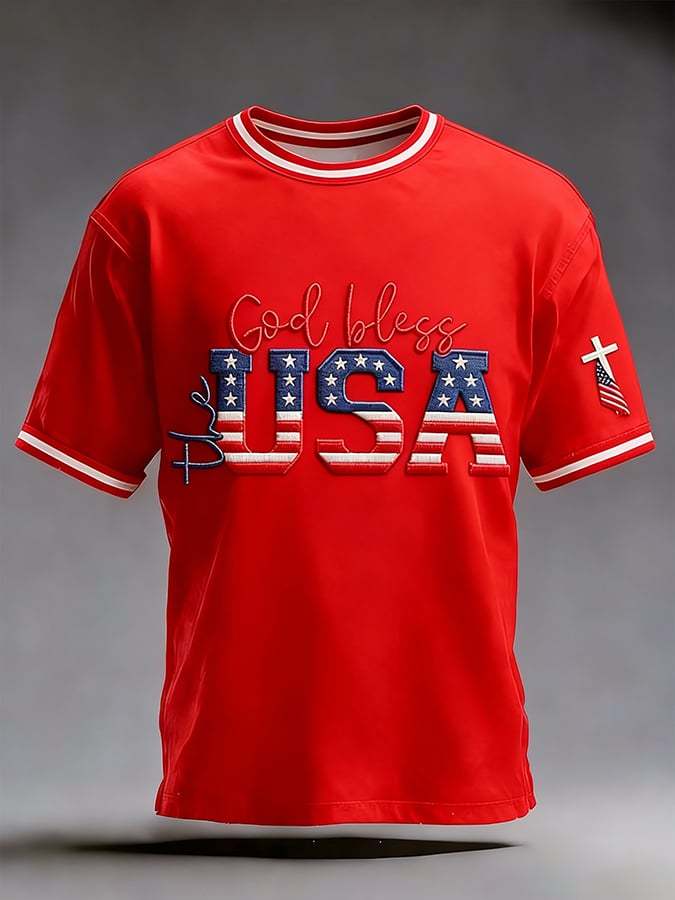 Men's 250th Anniversary of the United States Faith Print Short Sleeve T-shirt