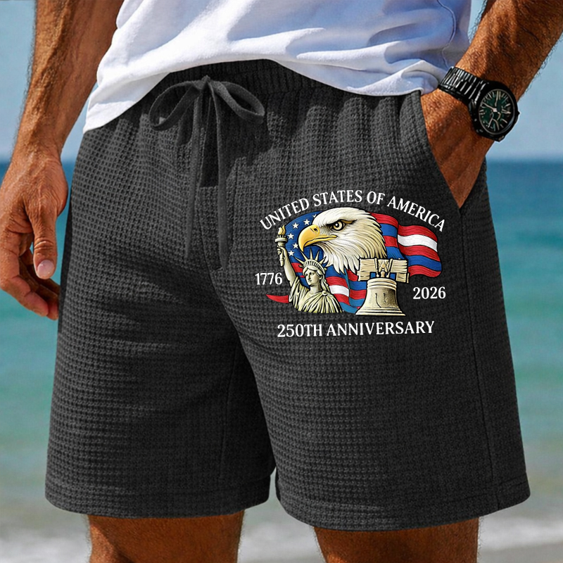 Men's 250th Anniversary  Printed Waffle Shorts