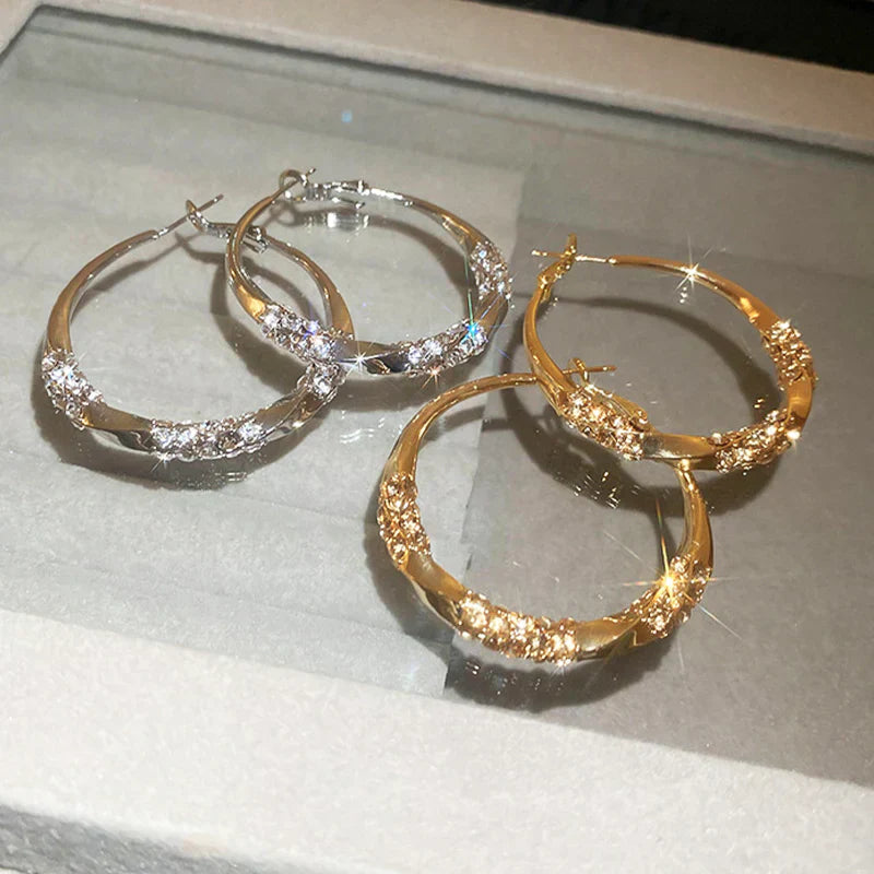 💖Buy 1 Get 1 Free, Enjoy a 60% Discount💖Zircon Round Earrings to Enhance Your Style and Charm!