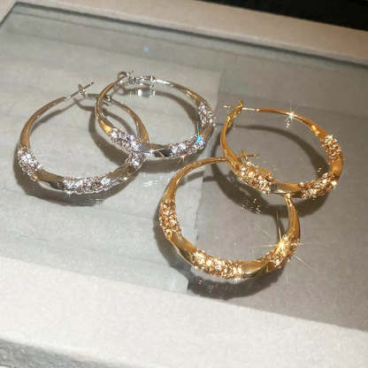 💖Buy 1 Get 1 Free, Enjoy a 60% Discount💖Zircon Round Earrings to Enhance Your Style and Charm!