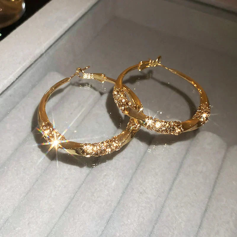 💖Buy 1 Get 1 Free, Enjoy a 60% Discount💖Zircon Round Earrings to Enhance Your Style and Charm!