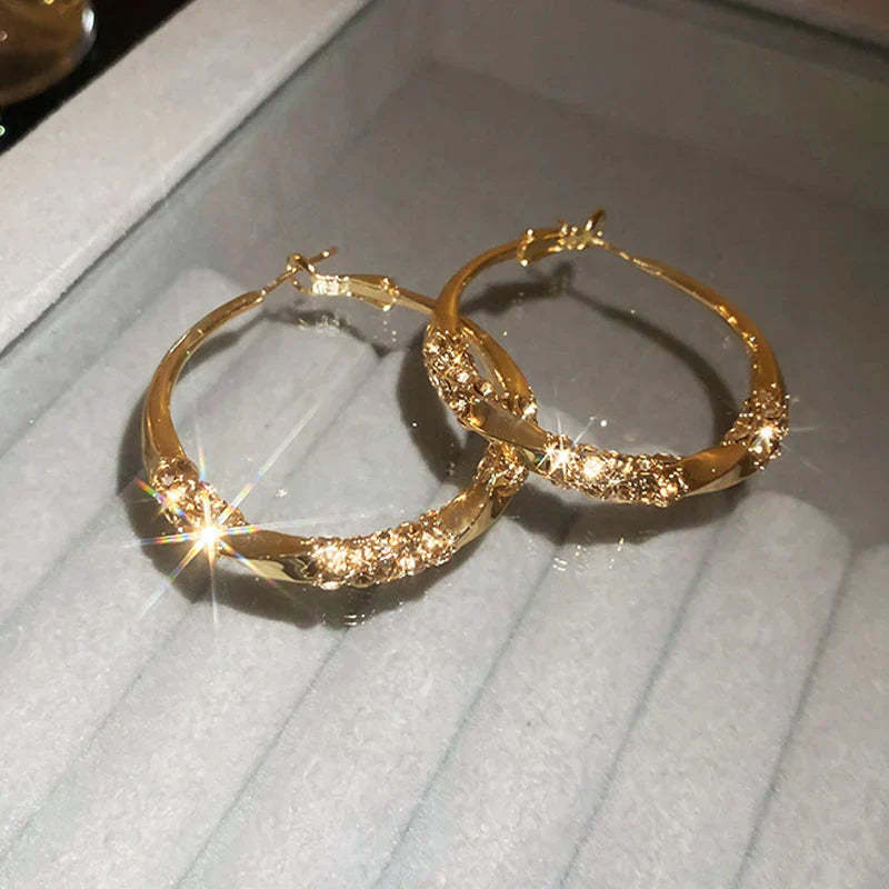 💖Buy 1 Get 1 Free, Enjoy a 60% Discount💖Zircon Round Earrings to Enhance Your Style and Charm!