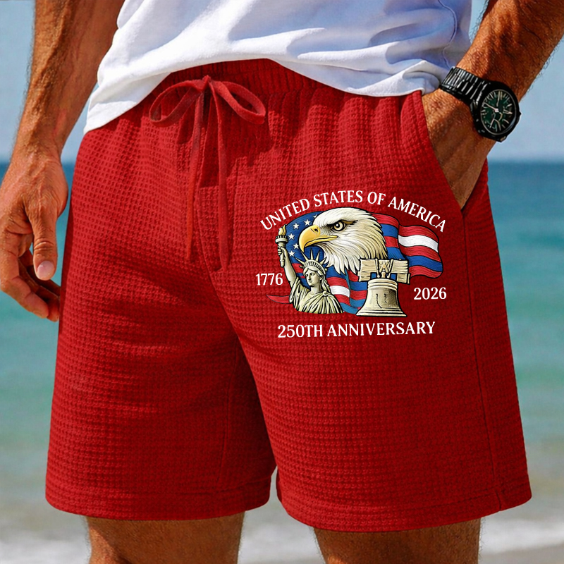 Men's 250th Anniversary  Printed Waffle Shorts