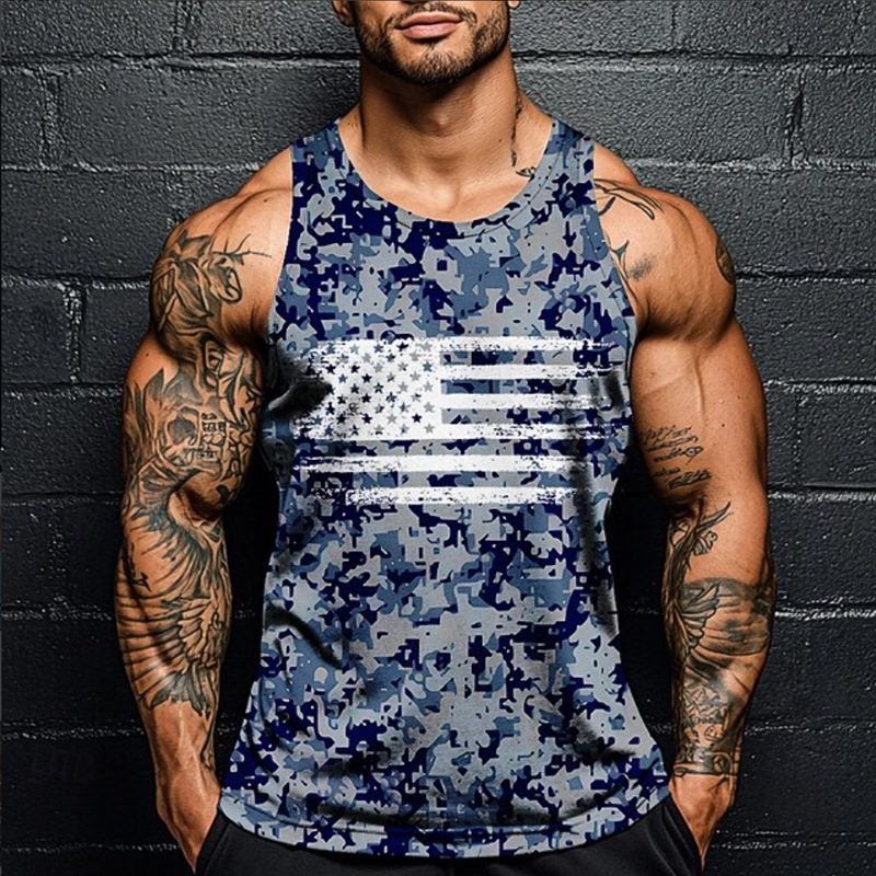Men's Veterans Print Casual Vest